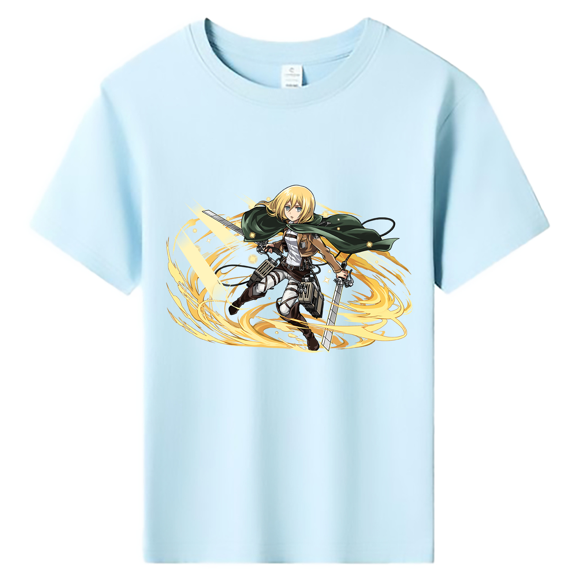 （画像用） 進撃の巨人 クリスタ·レンズ Attack on Titan Christa Lenz 綿100％キッズTシャツ（フロントプリント）
